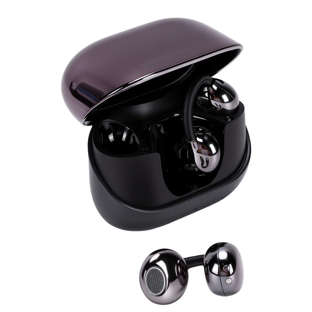Clip On Ear Earbuds Wireless Bluetooth 6.0 IPX5 Water Proof 24H Battery Life Noise Cancelling Earphones for Sports