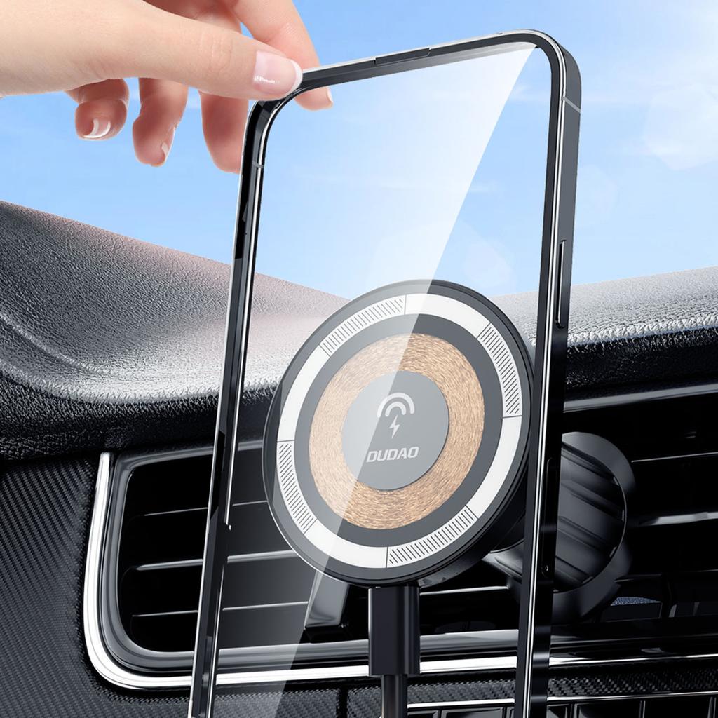 Dudao 15W MagSafe Magnetic Car Vent Mount with Wireless Charging - Black