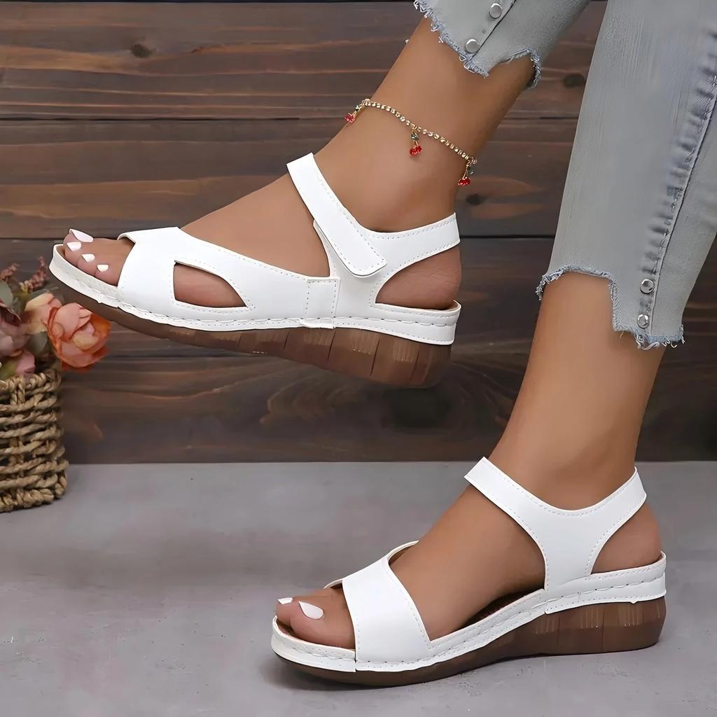 Fashion Comfortable Summer Wedge Sandals for Women Lightweight Anti Slip Beach Shoes Woman White Ankle Strap Casual Sandalias Mujer 2025