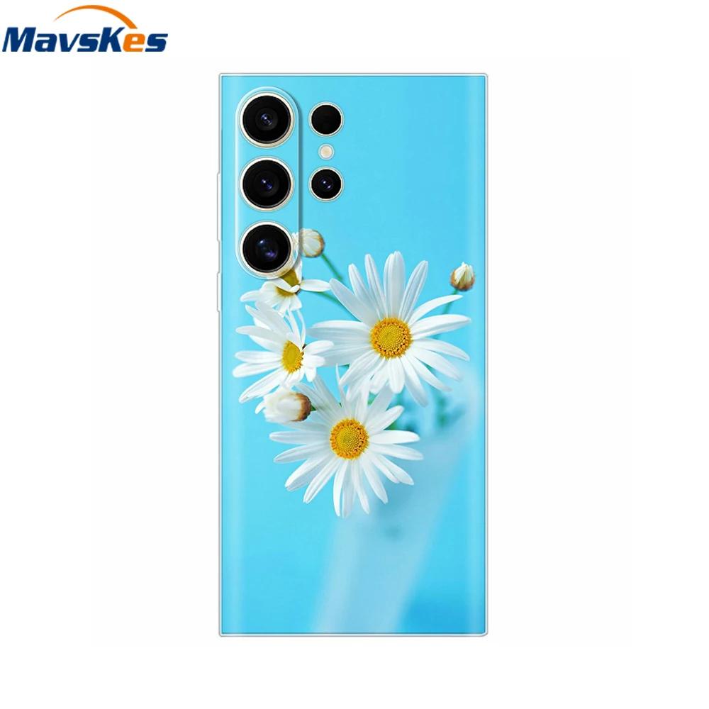 Case For Samsung S25 Ultra Cute Heart Flower Cover Soft Silicone Matte Protective Fundas For Samsung Galaxy S25+ S25 s 25 Shells