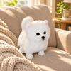 White Stuffed Toy Dog with Curled Tail Silky Soft Samoyed Cute