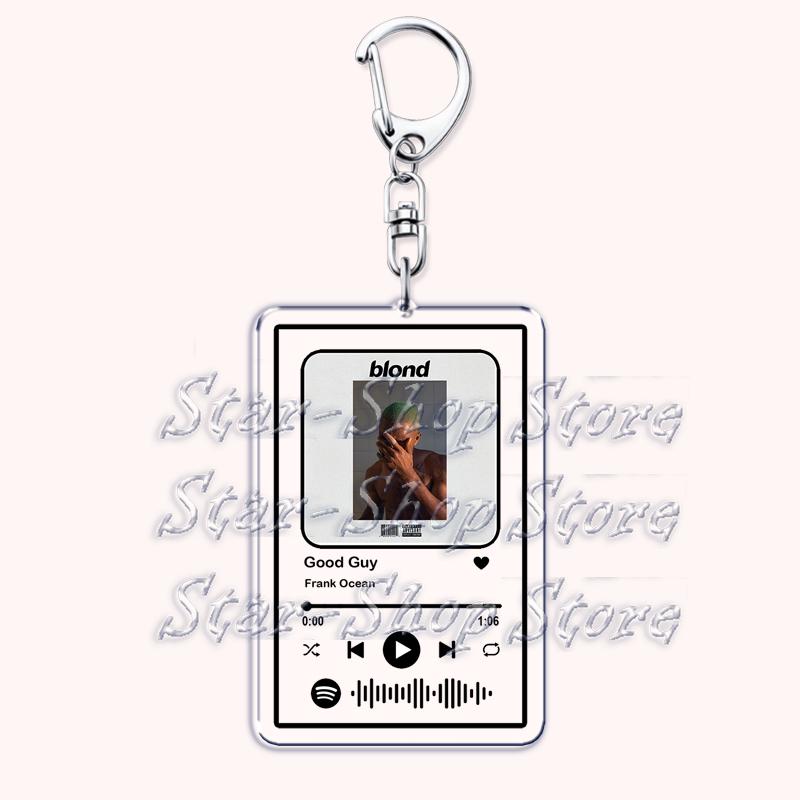 

Frank Ocean Blonde Music Keychains for Women Accessories Bag Pink + White Be Yourself Ivy Playlist Code Keying Jewelry Fans Gift
