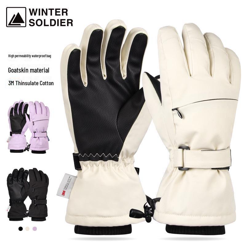 Velvet-Thick, Waterproof, Non-Slip Winter Ski Gloves for Men & Women - Windproof, Warm, Touchscreen, Perfect for Outdoor Activities.