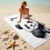 1PC Custom Name Panda Sketch Card Beach Towel Highly Absorbent And Sand-Resistant Towel for Swimming, Pool, Yoga, And Travel Lightweight