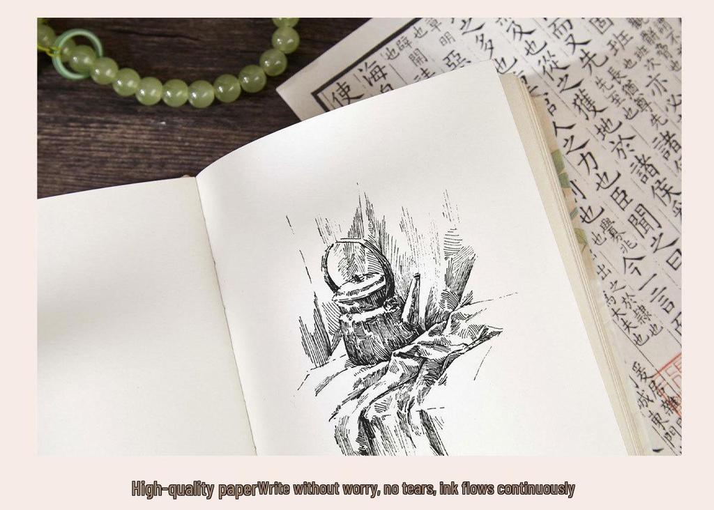 Shiguang Qingming Shanghe Tu Artistic Retro Notebook: Hot Stamping Festival Gift for Students and Writers