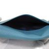 Used Bulgari Man Business Card Holder 7946 Navy Bi-Color Calfskin Bifold RFID Case (11679) Logo Metal Light Blue Men's