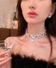 Collana Retrò Francese Fiore di Diamante Perla Goccia d'Acqua - Elegante Catena per Clavicola di Lusso