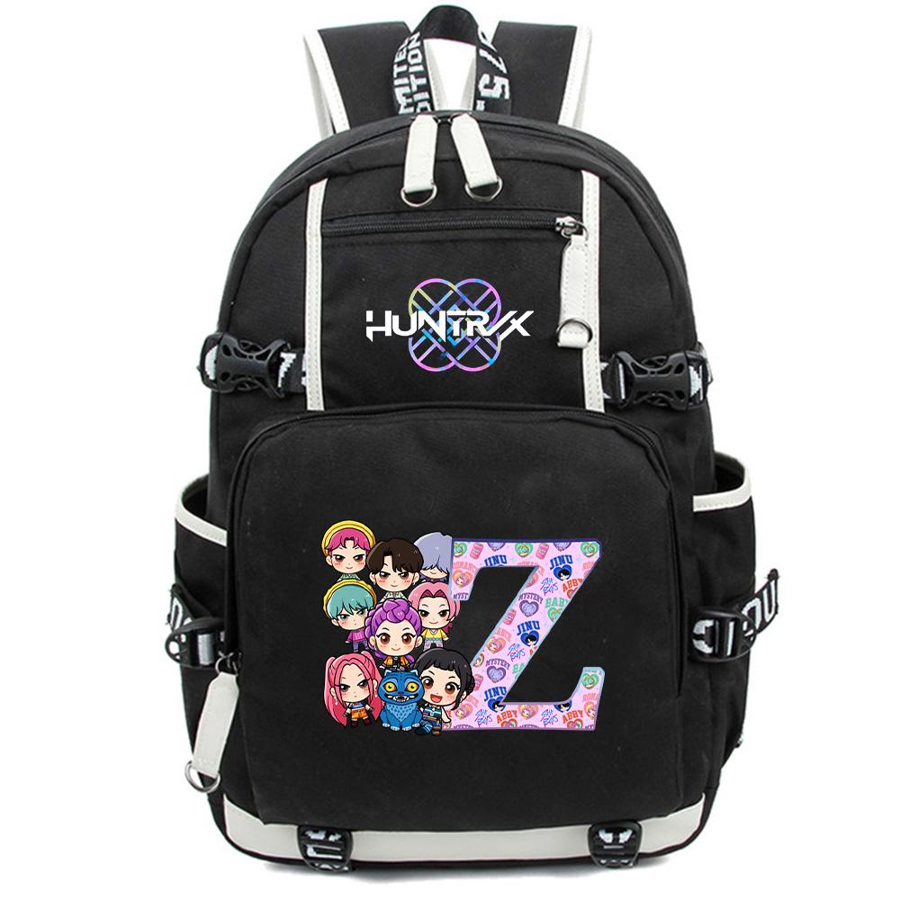 26 English Letter K-Pop Demon Hunters Backpack Large Capacity Bookbag Laptop Unisex Student Boy Girl School Bag Large Capacity Travel Outdoor Bag Gift