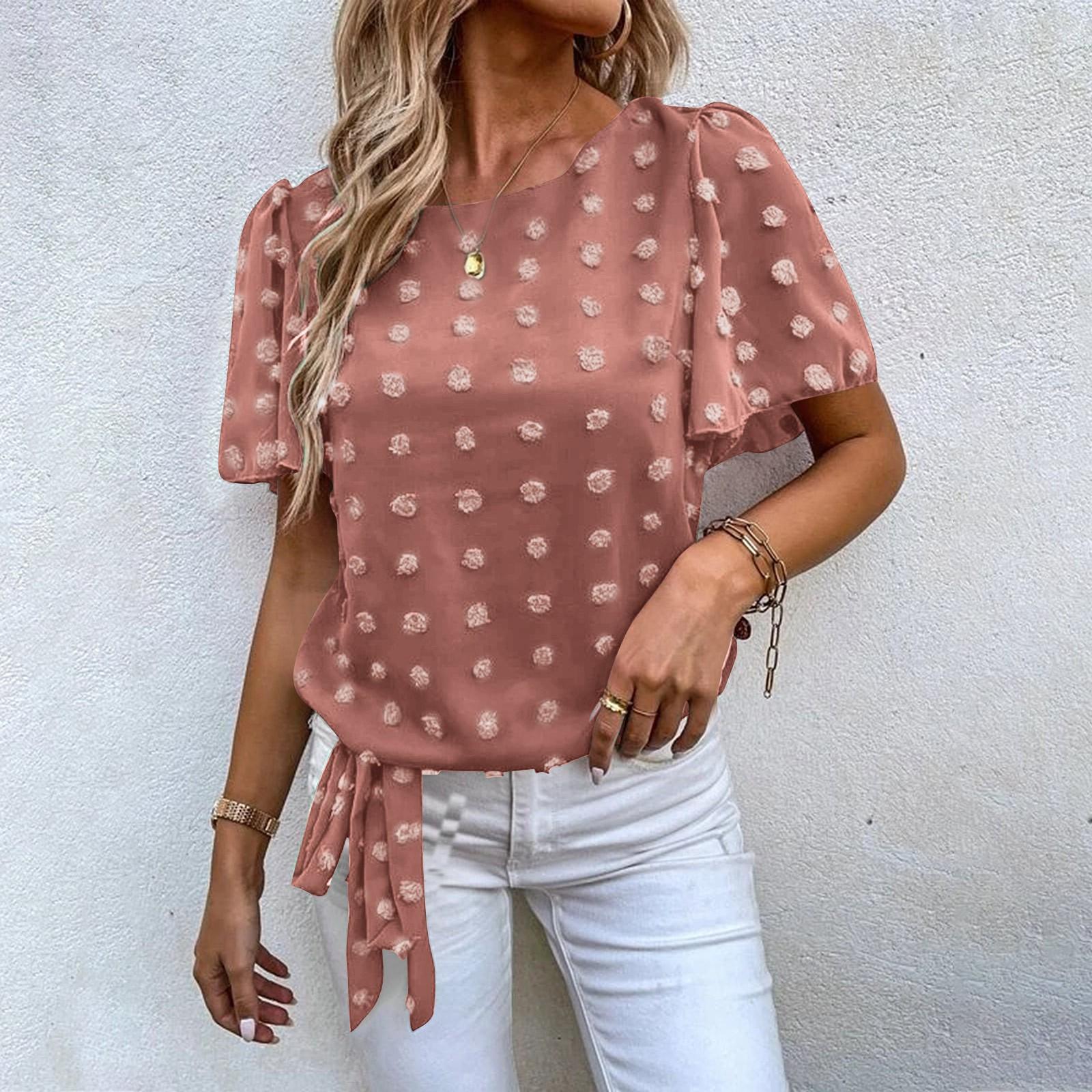 

Женский модный повседневный однотонный топ с круглым вырезом и короткими рукавами на бретельках XL