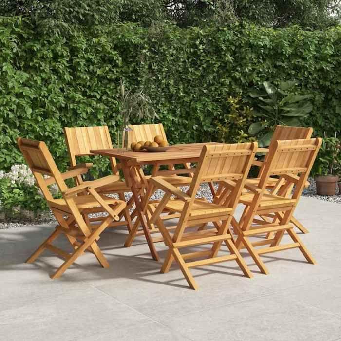 VidaXL Folding Garden Chairs 6 Pcs 55x61x90 Cm Solid Teak Wood 3155062