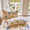 New Cotton Single Bed Cover A Fresh and Simple Country-style Floral Old Coarse Cloth Mattress Cover Bring Elastic Bedspreads