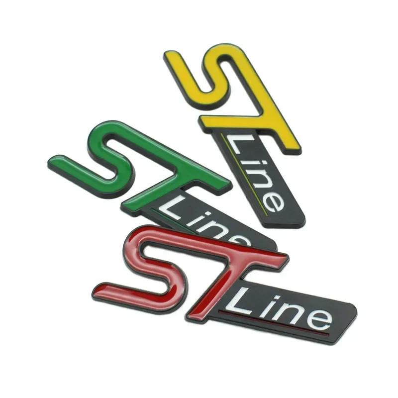 For  ST LINE Logo Front Grill Emblem Badge Car Rear Trunk Sticker Decals Focus Kuga Fiesta Mondeo ESCAPE Ecoboost