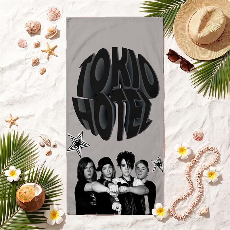 Tokio Hotel Soft Beach Towel Stylish Beach Pool Towel for Summer Seaside Vacation Travel