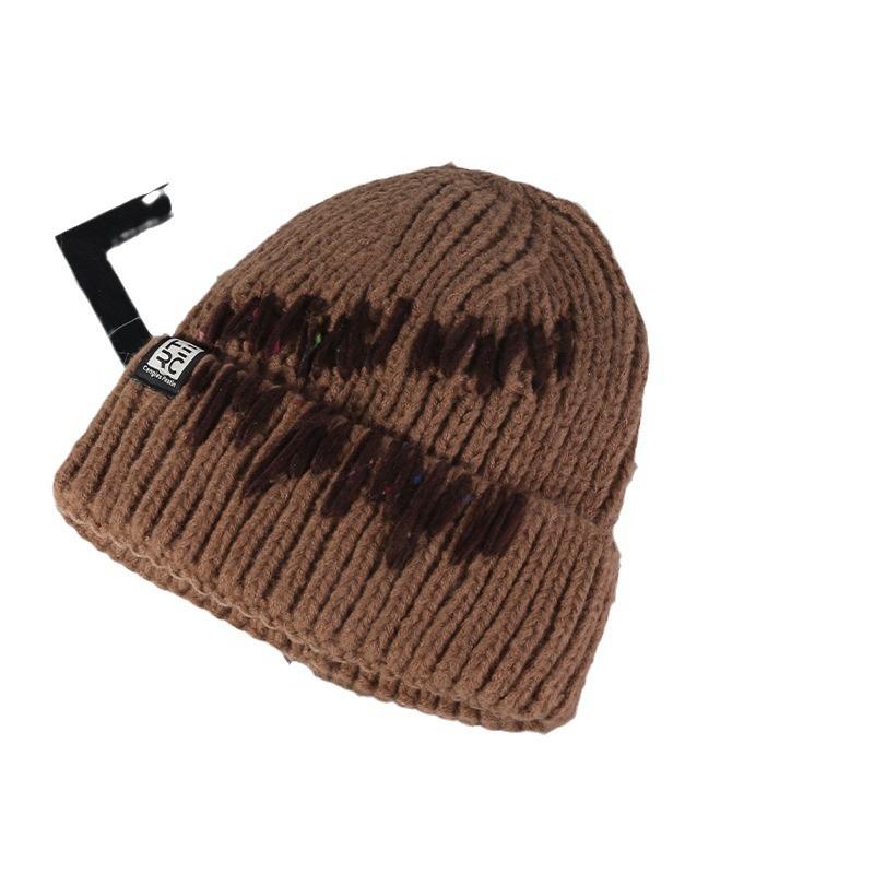 Autumn and Winter New Korean Style Line Hat for Women Versatile Warm Knitted Hat for Students  Face Showing  Small Ear Protection  Cold Hat for Men