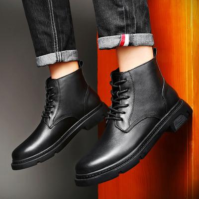 Ανδρικές Μπότες Υψηλής Ποιότητας Χειμερινές με Βελούδινη Επένδυση Δερμάτινα Παπούτσια Μόδας Βαμβακερά Παπούτσια Μόδας Μποτάκια Αστραγάλου Business Casual Παπούτσια Εξωτερικού Χώρου