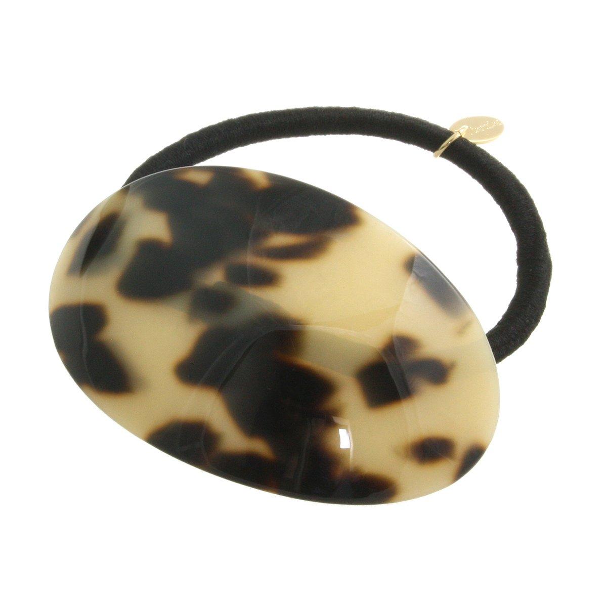 

VINGTAINE Tortoiseshell Style Oval Design Hair Tie Hair Accessory Marble Beige [Vintaine] H-684-BE