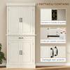 Tall Kitchen Cupboard, Kitchen Pantry Cabinet with Drawer, Shelves, White