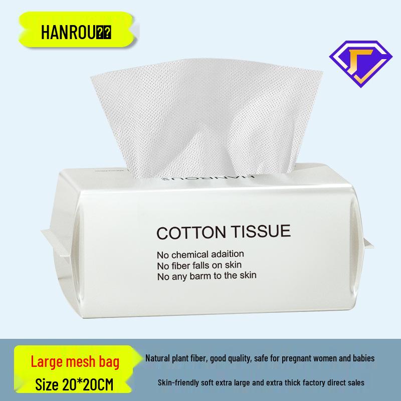 Engångs bomullshandduk för ansiktstvätt: Förtjockad, Mjuk, Dubbelanvändning för Våt- och Torrrengöring