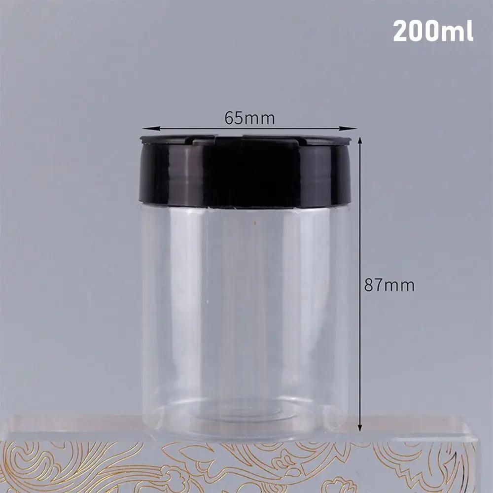 130ml-600ml Seasoning Bottle Spice Jars with Butterfly Lids Labels Plastic Clear Herbs Powders Salt Pepper BBQ Condiment Box