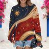 Ladies Plus Size Crew Neck Long Sleeve Soft Loose Casual Leisure Daily Street Pullover Sweatshirt
