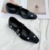 Square Toe Women Flats Loafers Shoes Spring Crystal Elegant Sandals Casual Woman Shoes 2025 Brand Dress Cozy Women’s Zapatillas