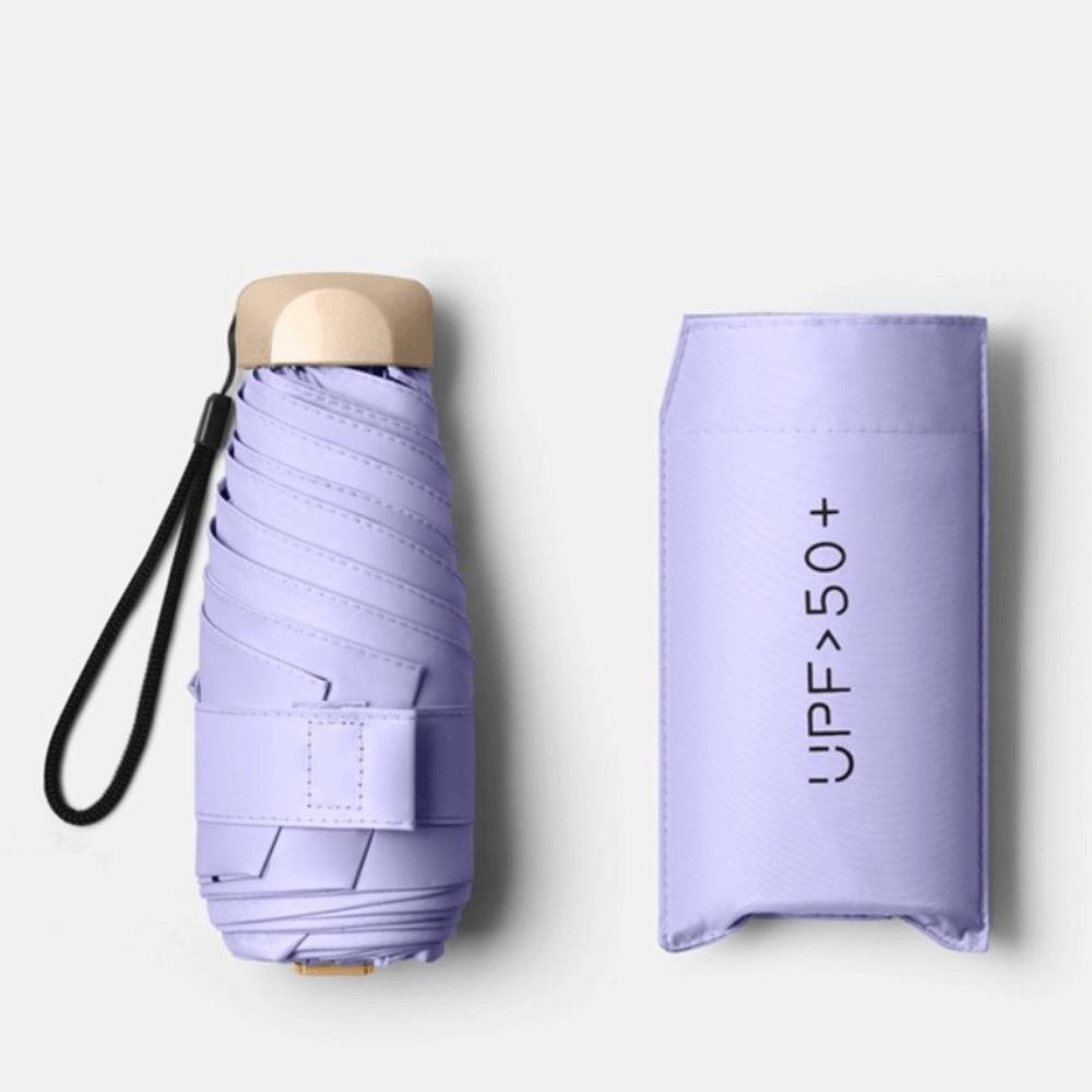 

New Ultra-Light Mini Capsule Umbrella UPF50+ UV Protection Pocket Parasol Dual Use Vinyl Sun Rain Umbrella Travel Accessoreis фиолетовый
