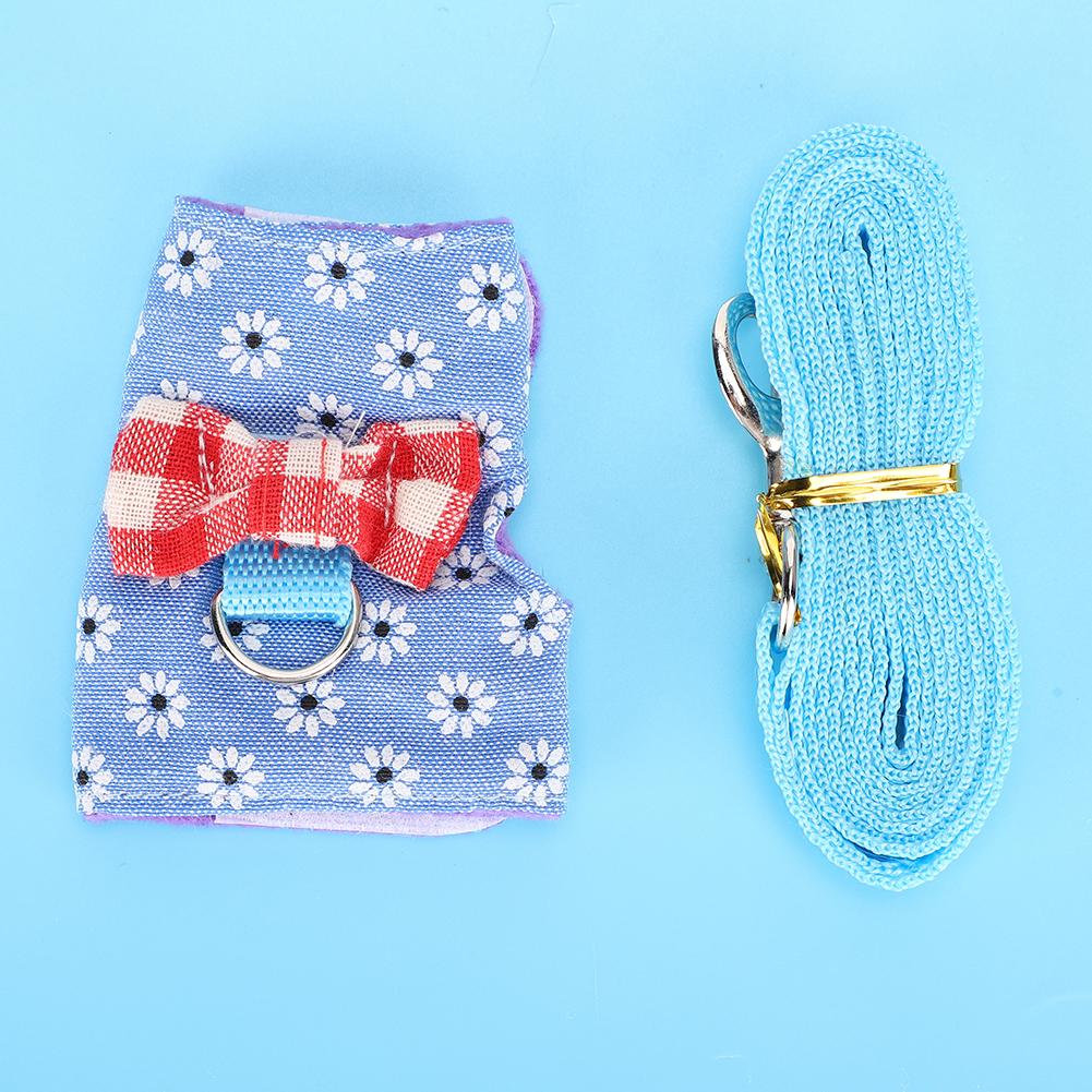 Small Animal Pet Leash Harness Set Breathable Chest Strap Traction Rope for Bunny Hamster Guinea PigXS