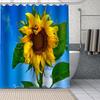 Frische Natur Sonnenblumen Kunstmuster Duschvorhang Badezimmer Dekoration Wasserdicht Polyestergewebe Badewannen-Bildschirm Mit Haken