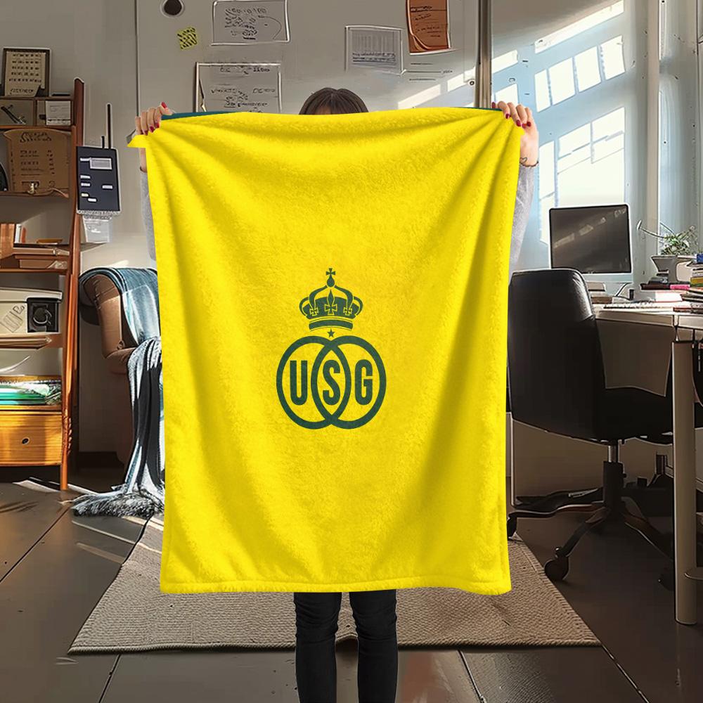 Royal Union Saint-Gilloise Flanelldecke mit Aufdruck, Hohe Qualität, Bequem für alle Jahreszeiten, Heimdekoration, Wärme und Komfort