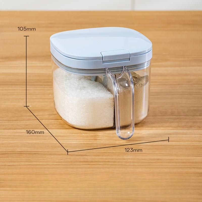 Sealed grid seasoning box household kitchen seasoning jar transparent integrated multi grid seasoning bottle