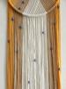 Handmade Macrame Wall Hanging with Fringe and Evil Eye Beads – Boho Chic Yarn Tapestry Home Bedroom Living Room or Nursery Decor
