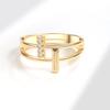 Luxury Double Layer Cross Open Ring For Women Minimalist Personalized Index Finger Zircon Stone Ring