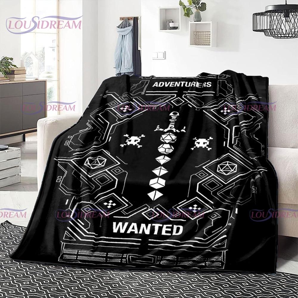 Buntes Geometrie-Muster, Klimaanlage, Flanelldecke, Bürozimmer, warm und bequem, Sofa, D20, Würfel-bedruckte Decke, Geschenk