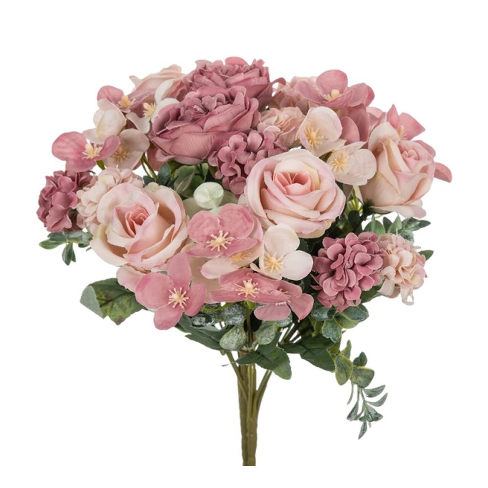 7 Forks Artificial Rose Flower DIY Accessories Multicolor Faux Peony Flower Photo Props Simulation Hydrangea Flower