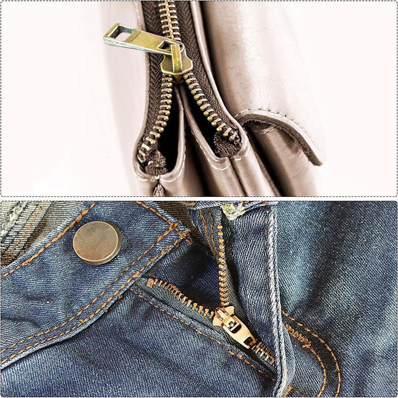12Sets Metal Zipper Repair4 Sizes Zipper Insertion Pin #3#5#8#10 Zippers Latch Slider Retainer Bottom Stop Zipper
