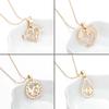 European & American Stainless Steel Necklace: Arrow, Water Drop, Moon Cat, Heart Pendant for Women - Elegant Sweater Chain