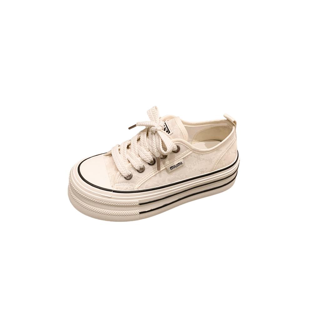 Breathable new thick little white shoes women's summer shoes 2025 super fire with baseplate thin canvas shoes season casual versatile skirt