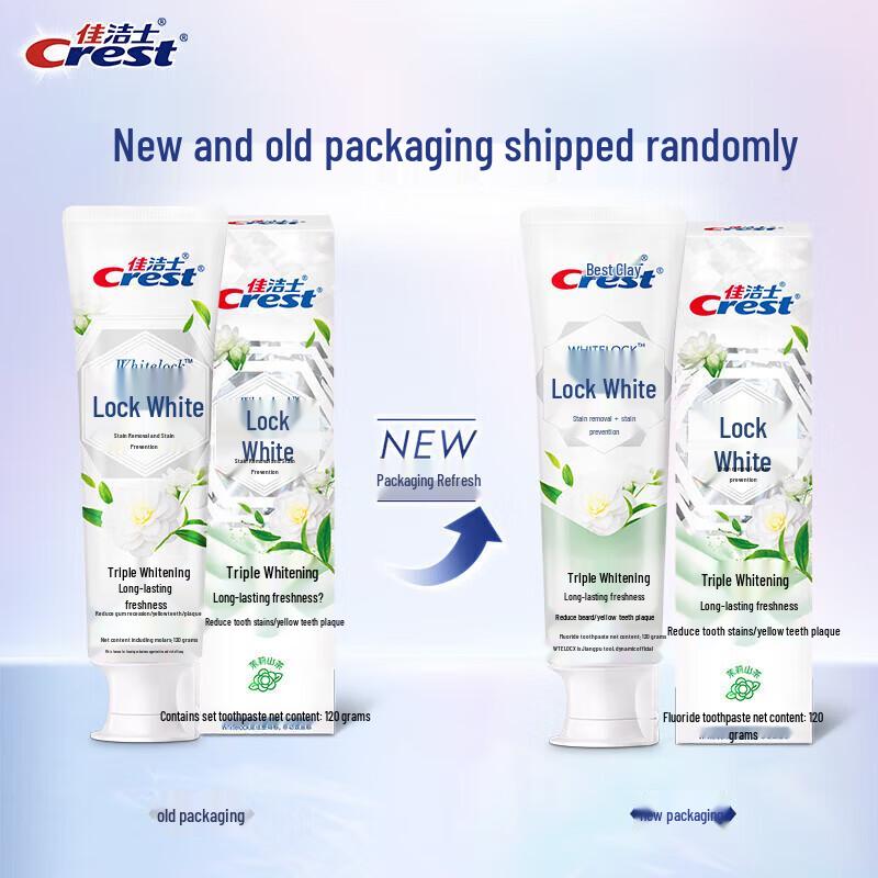 Crest Two-Tone Whitening Toothpaste, Peach & Jasmine Duo