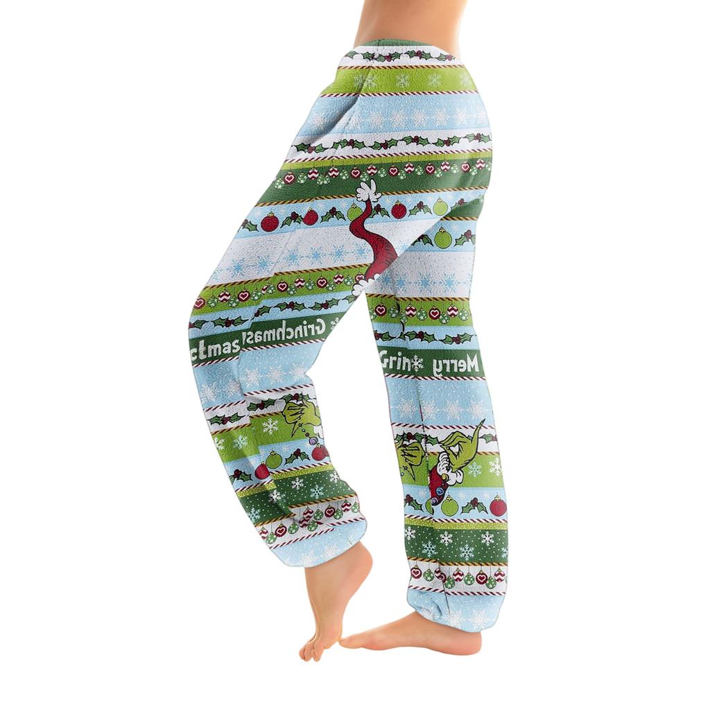 Women's Solid Color Trousers With Cuffs Casual Pants And Pajama Pants