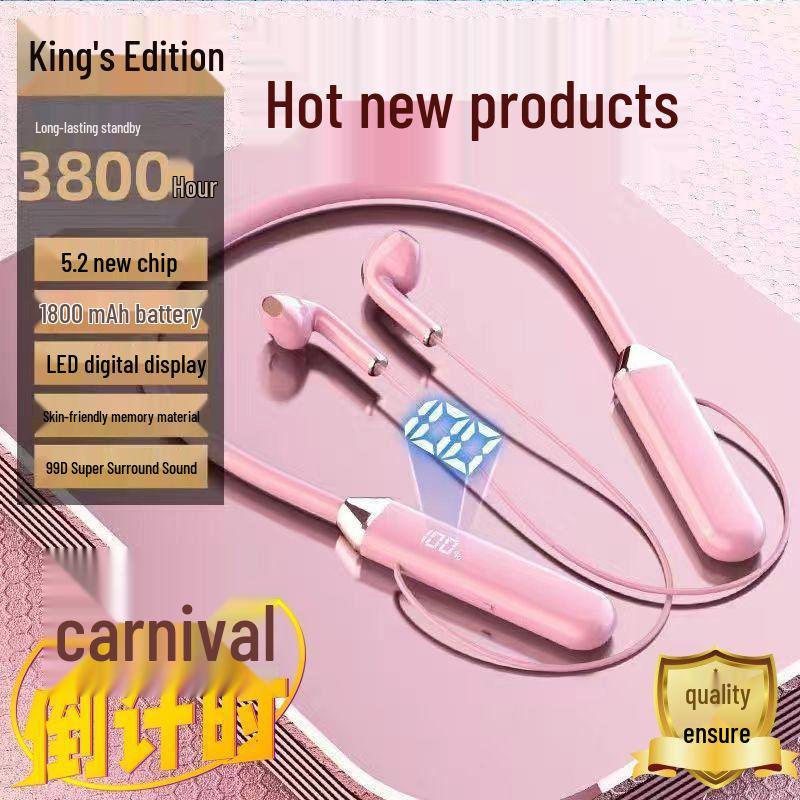 Wireless Sports Neckband Bluetooth Headphones with Long Battery Life, Universal Fit, Non-Slip Design