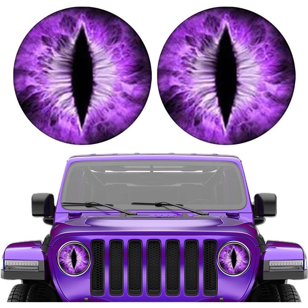 3D Beast Eyes Headlight Stickers for Jeep - Fun Universal Car Decals