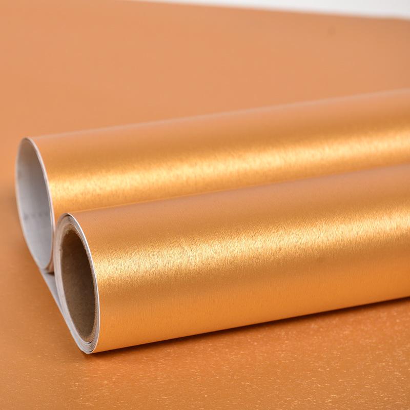 Tapet adeziv rezistent la apă mat din oțel inoxidabil periat - Autocolante din metal auriu/argintiu