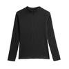 Autumn Winter Stand Collar Zipper Pullover Solid Color T-shirt Women Long Sleeve Slim All-match Top Tee