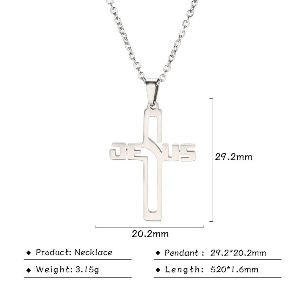 

My Shape Stainless Steel Necklace Christian Jewelry Heart Jesus Cross Shaped Steel Color Gold Color Pendant Chain Jewelry Gifts