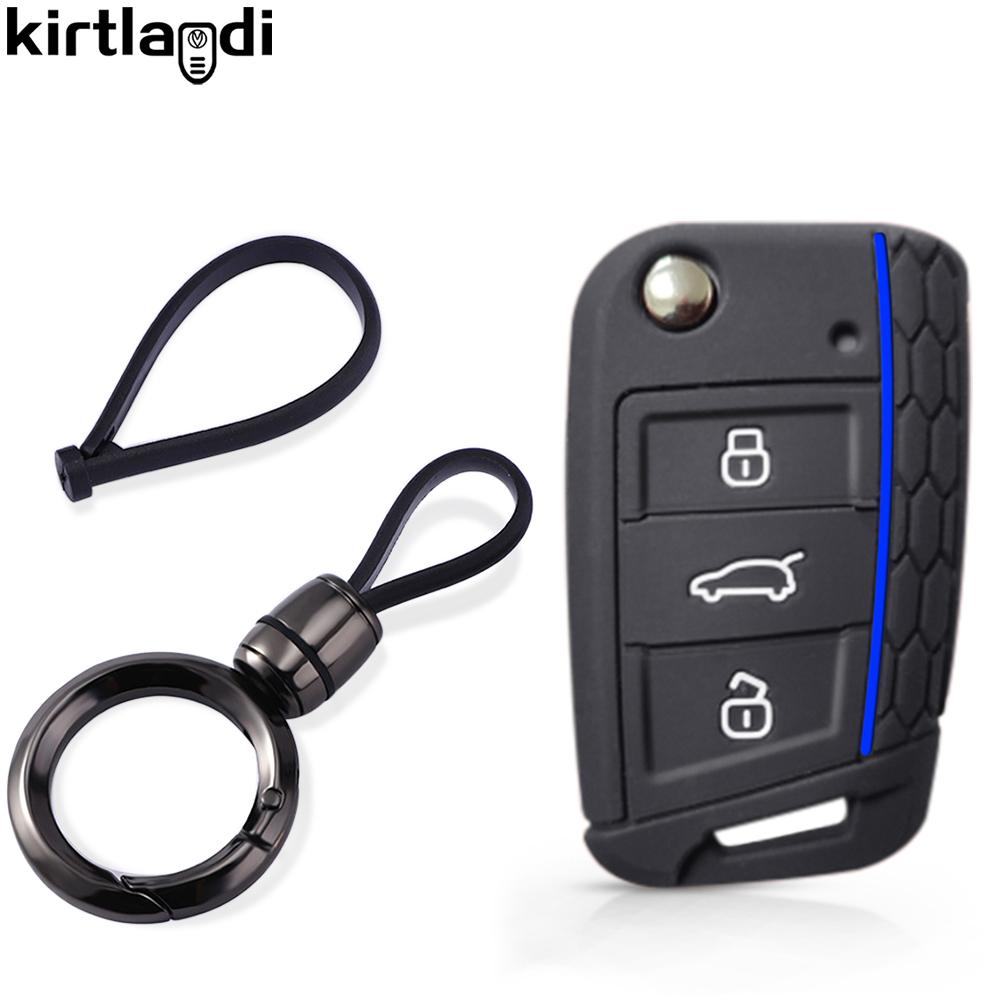 For Skoda Superb Octavia Fabia Rapid Kodiaq For Vw Golf 7 Gti Polo Touran Tiguan For Seat Ibiza Leon Car Key Case Cover Caps Fob