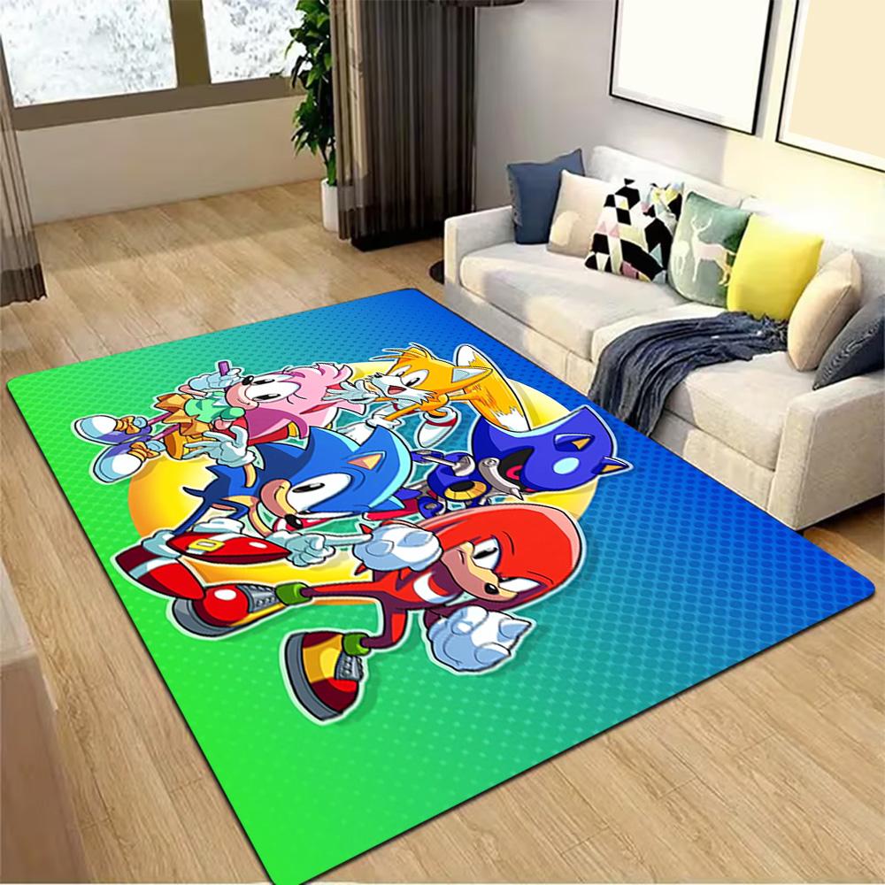 Sonic The Hedgehog Art Print Decoration,Carpet,Living Room,Bedroom, Non-slip,Square rug