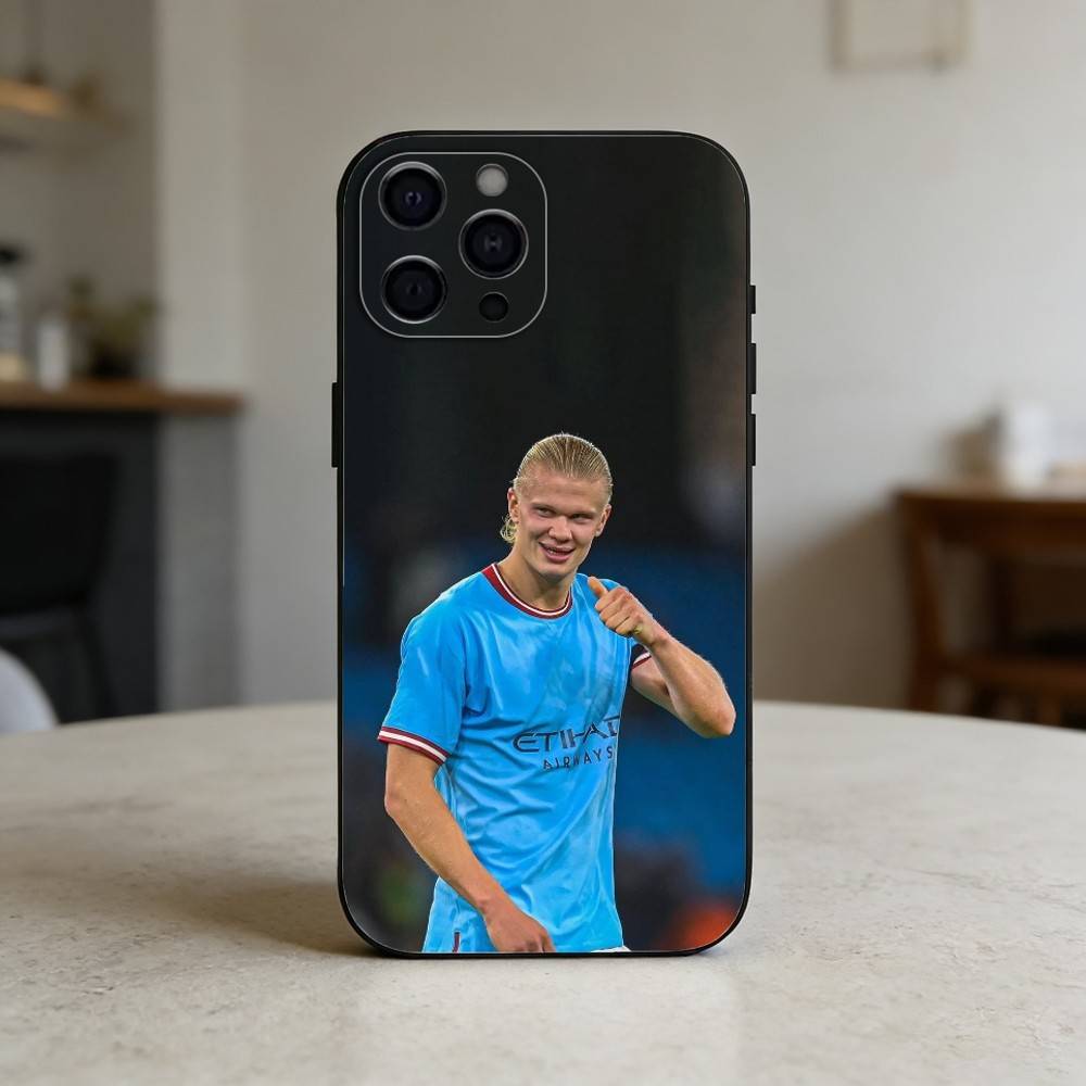 Football Star E-Erling H-Haaland Phone Case Silicone Black Soft For IPhone 17,16,15,14,13,12,11,SE,Plus Pro Max