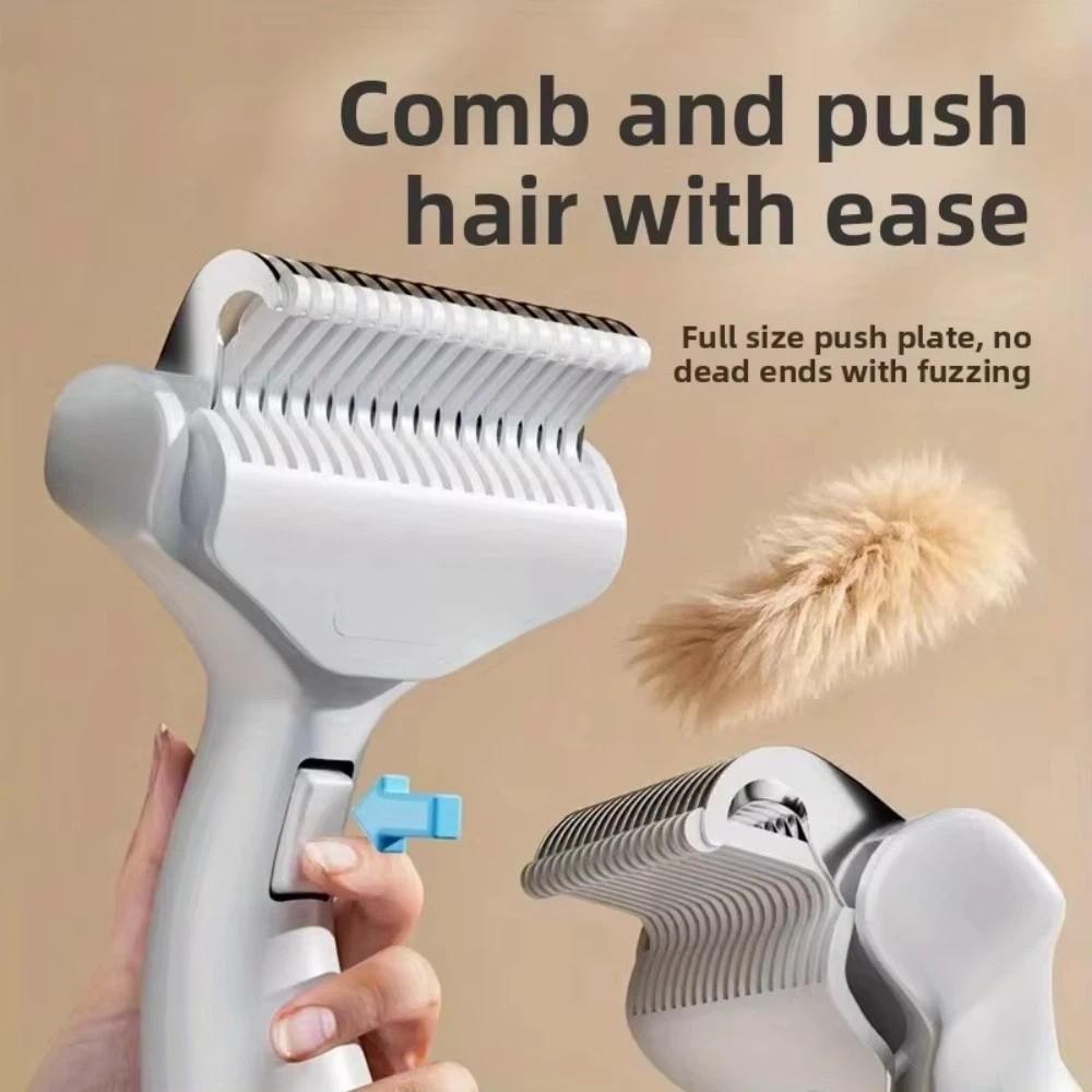 Push-button Type Cat Dog Dematting Comb Stainless Steel Pet Hair Remover Brush  Pet Accessories