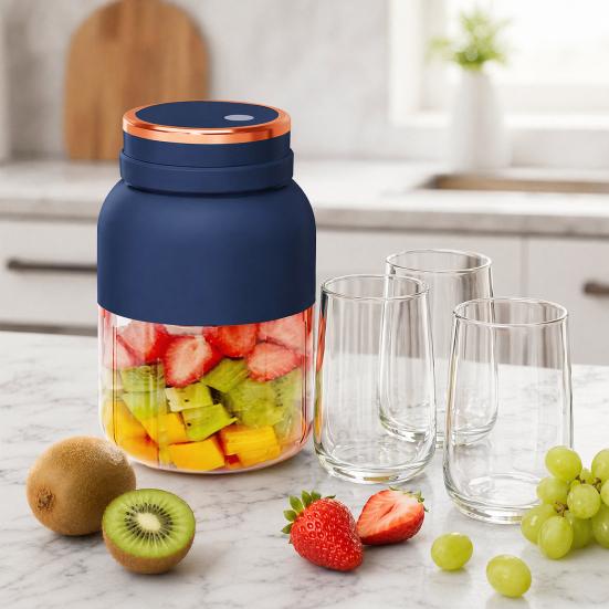 1200ml přenosný elektrický pohár na džus, bezdrátový mixér na ovoce a zeleninu, dobíjecí odšťavňovač se 48 čepelemi pro vnitřní i venkovní použití