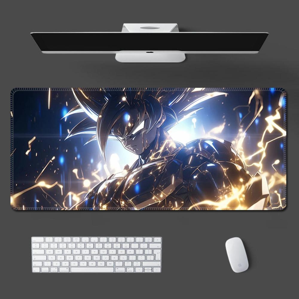 Japanese Anime Leather Anime Dragon Ball Waterproof Anti-Slip Mouse Pad Son Goku Desk Pad Customized Locking Edge Laptop Keyboard Pad Writing Pad